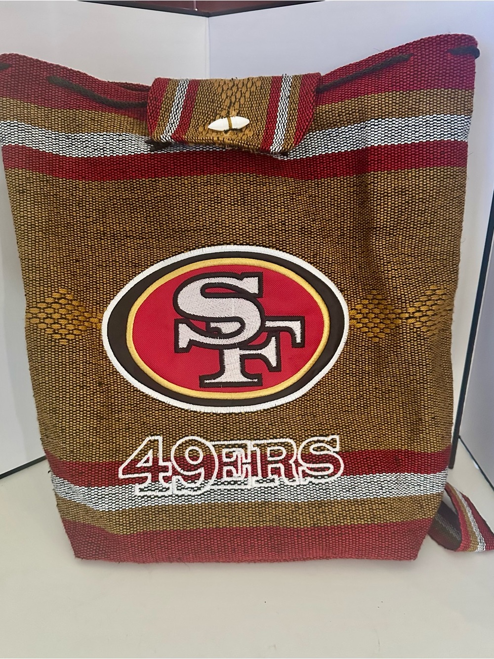 San Francisco 49ers Woven Backpack - Red & Gold Team Logo